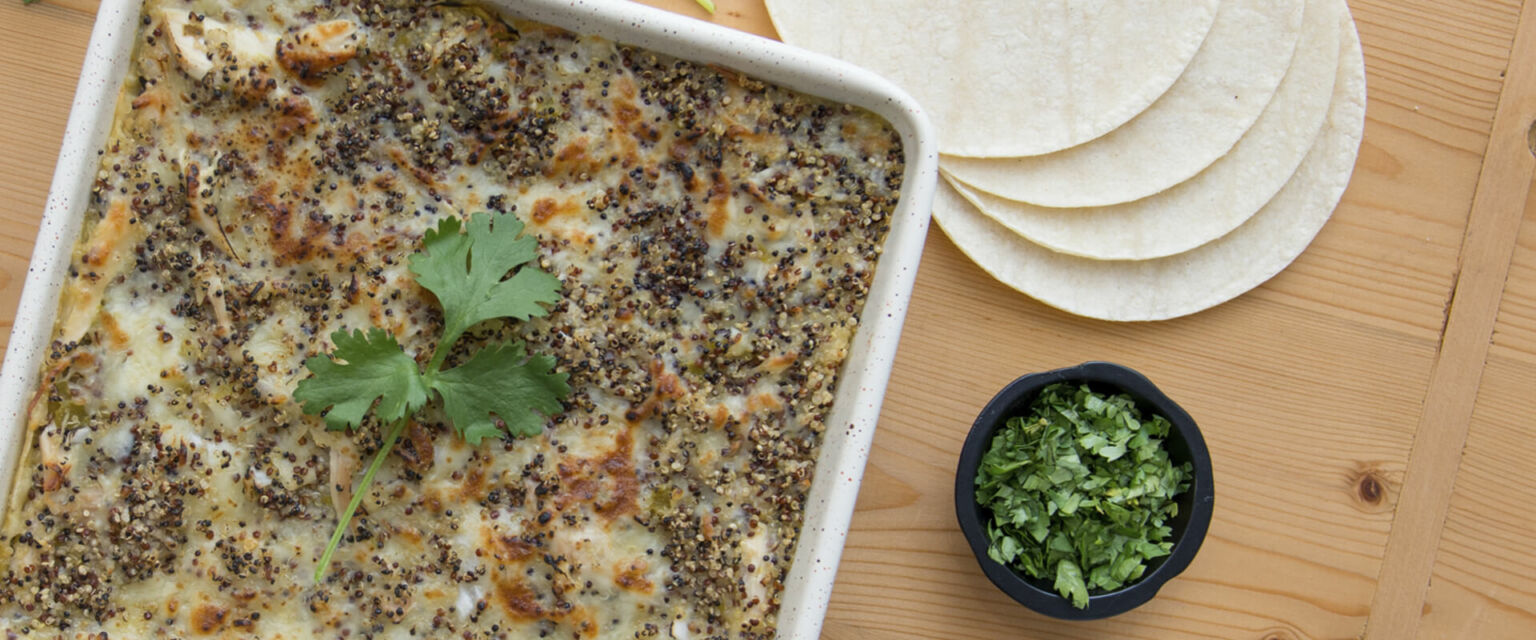 Green Chile Chicken Enchilada Bake