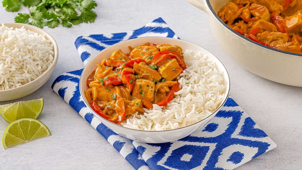 coconut chicken rice bowl