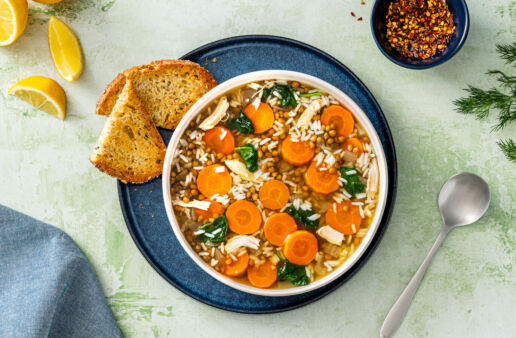 hearty chicken lentil and rice soup