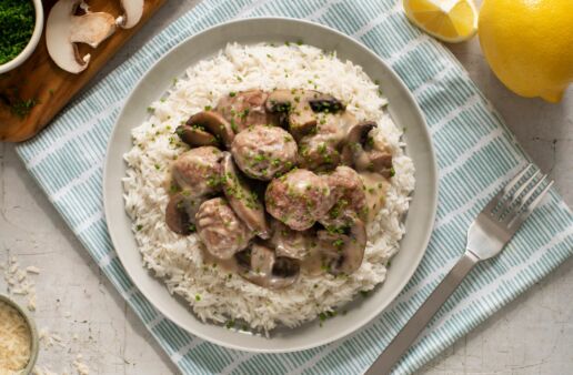 meatball-stew-with-cremini-mushrooms-served-over-basmati-rice