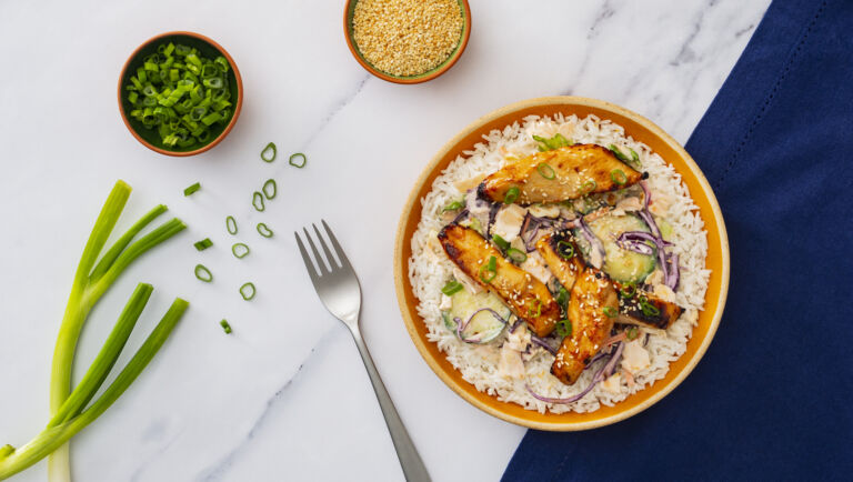Air-Fryer Bang Bang Chicken Tenders with Rice