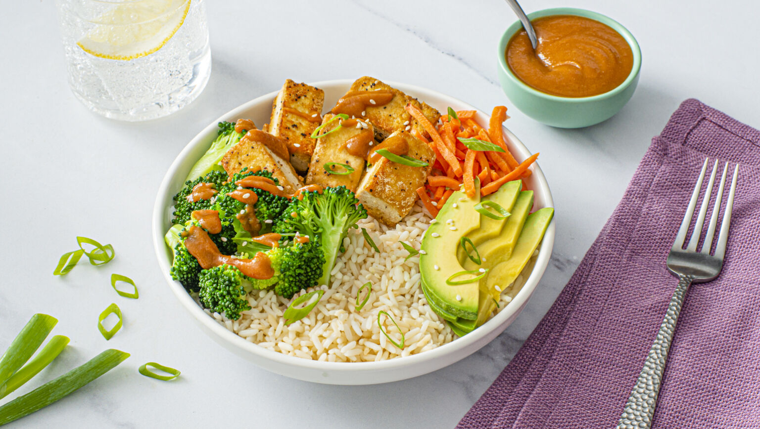 Buddha Bowl with Spicy Peanut Sauce