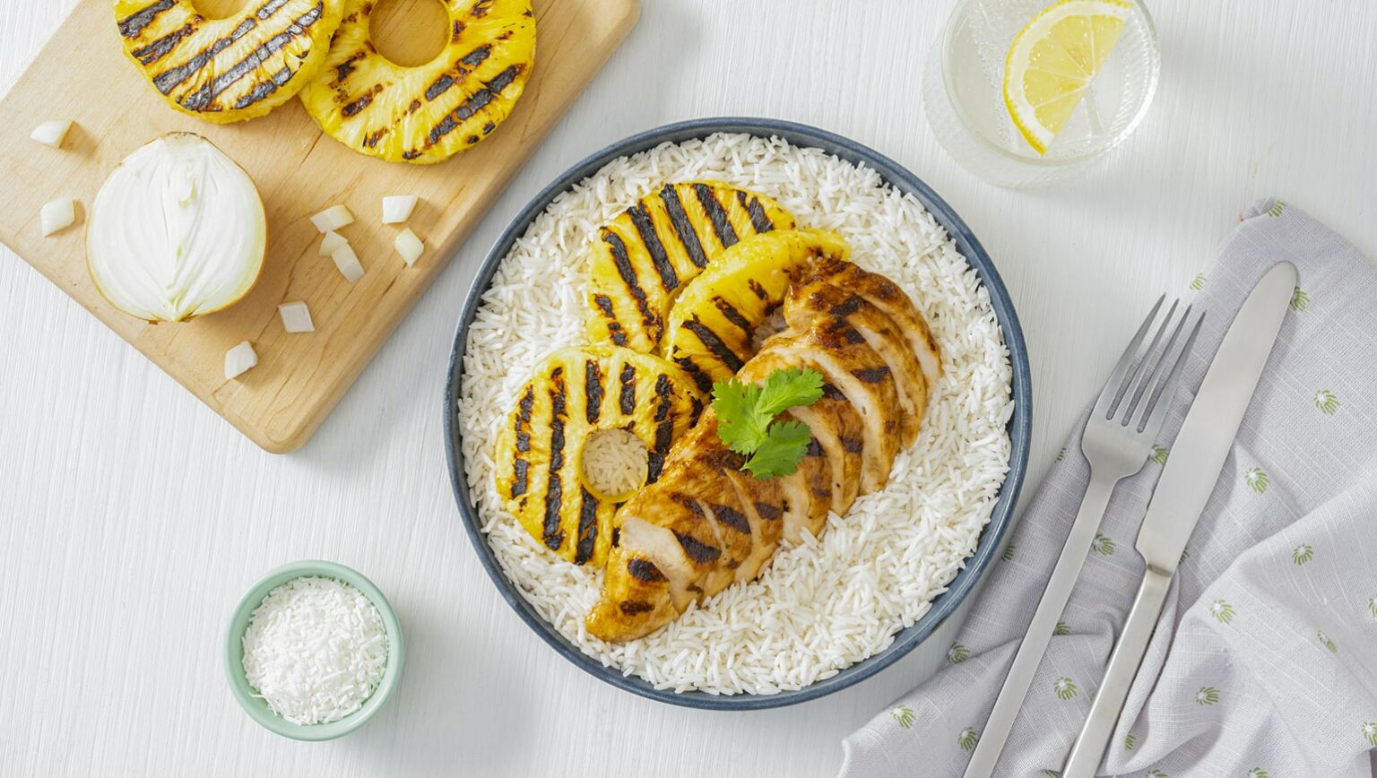 Grilled Hawaiian Chicken & Coconut Rice