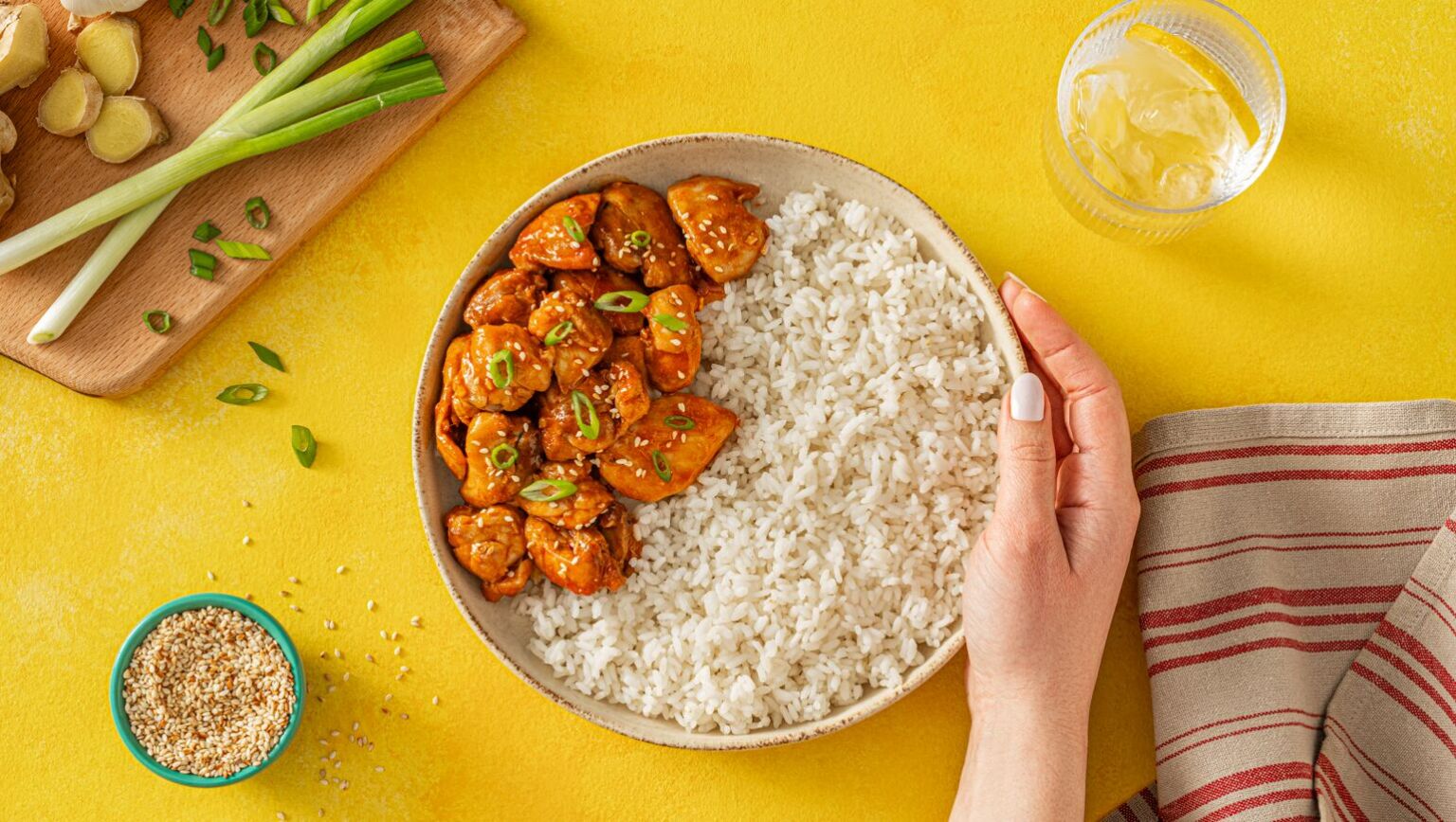 Sticky Honey Gochujang Chicken & Sticky Rice