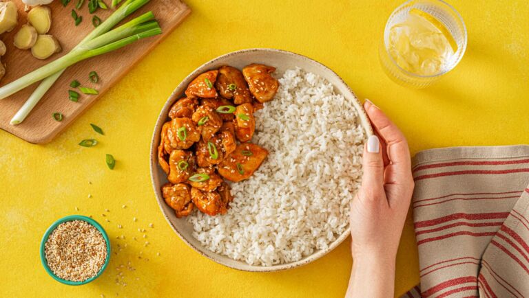 Sticky Honey Gochujang Chicken & Sticky Rice